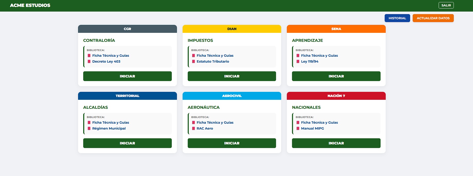 Simulador en acción